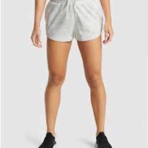 Gymshark Cream Athletic Shorts with Elastic Waistband
